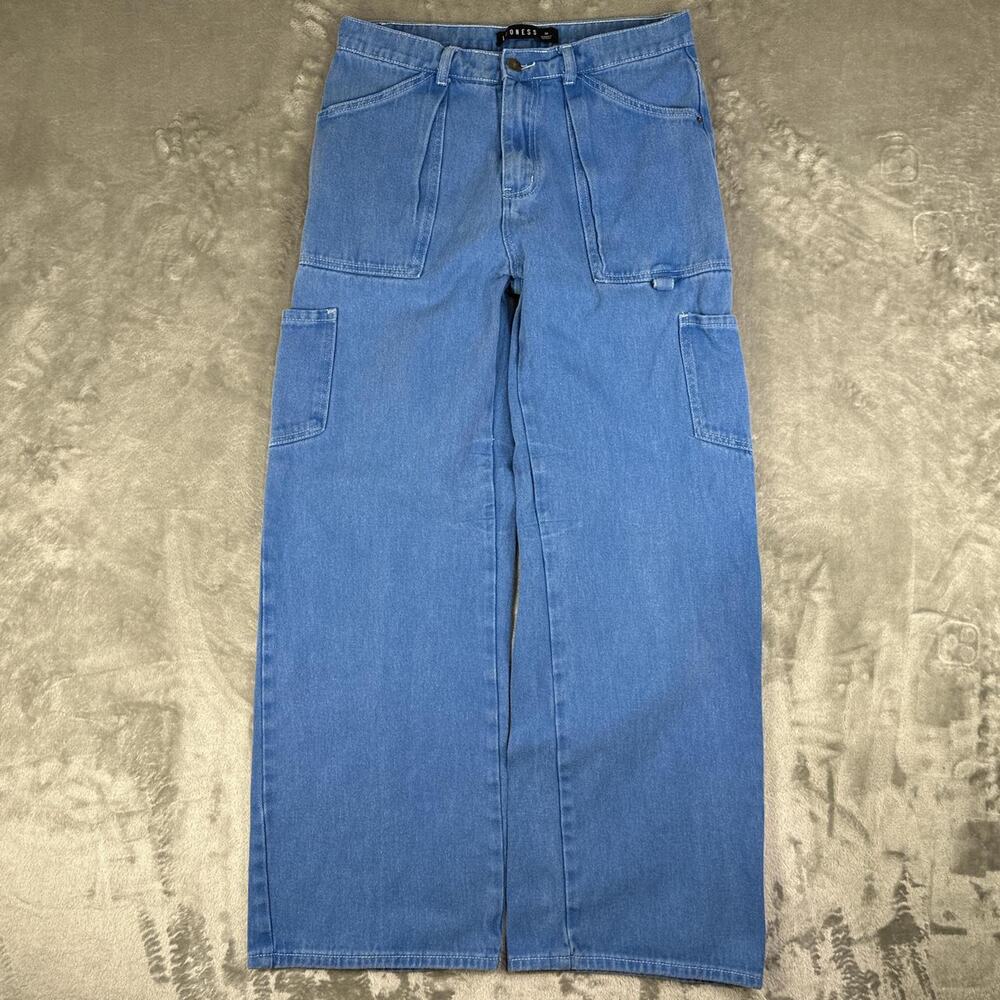 Lioness Baby Blue Women's Cotton Wide Leg Carpenter Jeans Size Medium